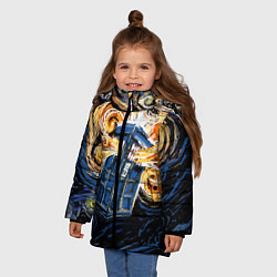 Куртка зимняя для девочки Van Gogh Tardis, цвет: 3D-черный — фото 2
