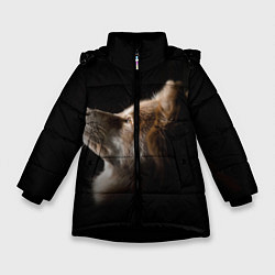 Куртка зимняя для девочки Пес, цвет: 3D-черный