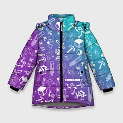 Зимняя куртка для девочки Minecraft pattern
