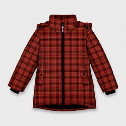Куртка зимняя для девочки Шотландка, цвет: 3D-черный