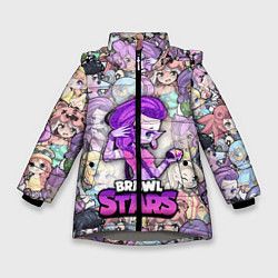 Куртка зимняя для девочки BrawlStars Girls Oko, цвет: 3D-светло-серый