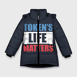 Куртка зимняя для девочки TOKENS LIFE MATTERS, цвет: 3D-черный