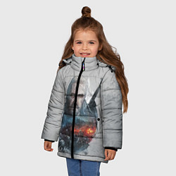 Куртка зимняя для девочки ВЕДЬМАК, цвет: 3D-красный — фото 2