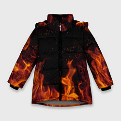 Куртка зимняя для девочки ОГОНЬ, цвет: 3D-светло-серый