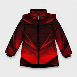 Куртка зимняя для девочки GEOMETRY STRIPES, цвет: 3D-черный