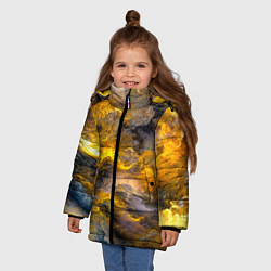 Куртка зимняя для девочки Shine, цвет: 3D-черный — фото 2