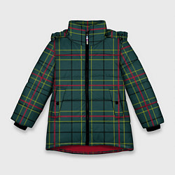 Куртка зимняя для девочки Шотландка, цвет: 3D-красный