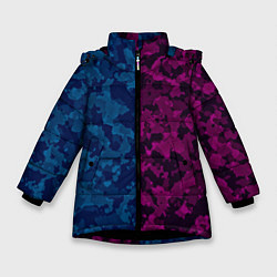 Куртка зимняя для девочки МИЛИТАРИ, цвет: 3D-черный