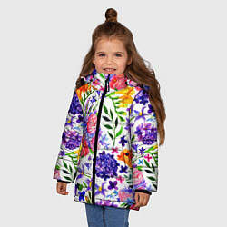 Куртка зимняя для девочки Весенняя пора Акварель, цвет: 3D-черный — фото 2