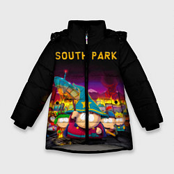 Куртка зимняя для девочки Южный Парк, цвет: 3D-светло-серый