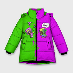 Куртка зимняя для девочки Hey Sandy!, цвет: 3D-черный