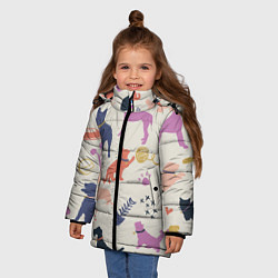Куртка зимняя для девочки Домашние животные паттерн, цвет: 3D-черный — фото 2