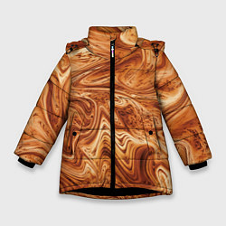 Куртка зимняя для девочки Капучино, цвет: 3D-черный