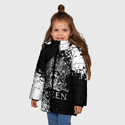 Куртка зимняя для девочки QUEEN, цвет: 3D-черный — фото 2