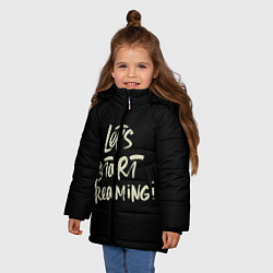 Куртка зимняя для девочки Давайте начнем мечтать, цвет: 3D-черный — фото 2