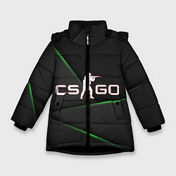 Куртка зимняя для девочки CS background, цвет: 3D-черный