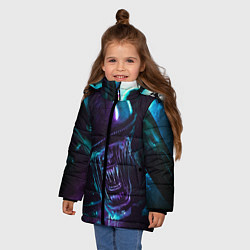 Куртка зимняя для девочки ЧУЖОЙ, цвет: 3D-черный — фото 2