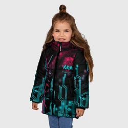 Куртка зимняя для девочки CYBERPUNK, цвет: 3D-красный — фото 2