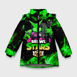 Куртка зимняя для девочки Brawl Stars Virus 8-Bit, цвет: 3D-светло-серый