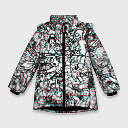Куртка зимняя для девочки Vault Boy красныйсиний, цвет: 3D-черный