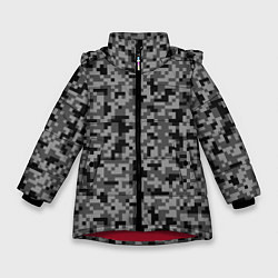 Куртка зимняя для девочки КАМУФЛЯЖ GRAY, цвет: 3D-красный