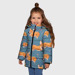Куртка зимняя для девочки Корги с бабочкой, цвет: 3D-черный — фото 2