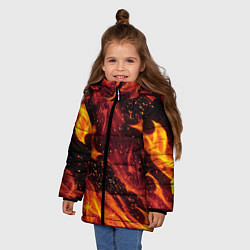 Куртка зимняя для девочки ЯЗЫКИ ПЛАМЕНИ, цвет: 3D-черный — фото 2