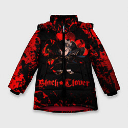 Куртка зимняя для девочки Черный Клевер Черный Бык 8, цвет: 3D-красный
