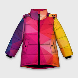 Куртка зимняя для девочки ПОЛИСКЕЙП, цвет: 3D-черный