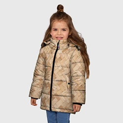 Куртка зимняя для девочки Паркет, цвет: 3D-черный — фото 2