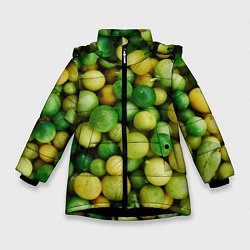 Куртка зимняя для девочки Цытрусы, цвет: 3D-черный