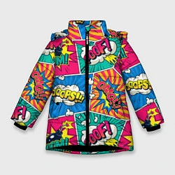 Куртка зимняя для девочки COMICS ART, цвет: 3D-черный