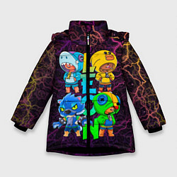 Куртка зимняя для девочки Brawl Stars Leon Quattro, цвет: 3D-черный