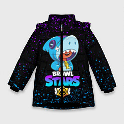 Куртка зимняя для девочки BRAWL STARS LEON SHARK, цвет: 3D-черный