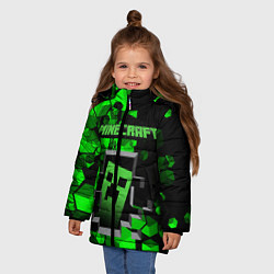 Куртка зимняя для девочки Minecraft, цвет: 3D-черный — фото 2
