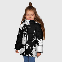 Куртка зимняя для девочки Виктор Цой цвета 3D-черный — фото 2