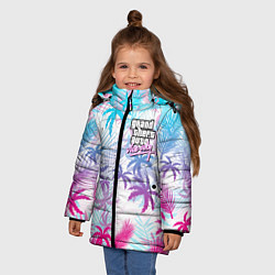 Куртка зимняя для девочки GTA VICE CITY, цвет: 3D-светло-серый — фото 2