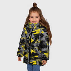 Куртка зимняя для девочки Спортивный стиль, цвет: 3D-черный — фото 2