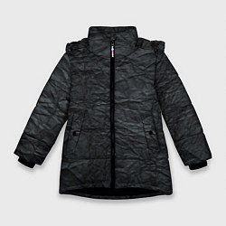 Куртка зимняя для девочки Черная Бумага, цвет: 3D-черный