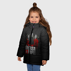 Куртка зимняя для девочки Бумажный дом, цвет: 3D-черный — фото 2