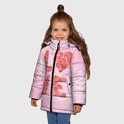 Куртка зимняя для девочки Love Розы, цвет: 3D-черный — фото 2