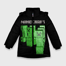 Куртка зимняя для девочки MINECRAFT CREEPER, цвет: 3D-черный