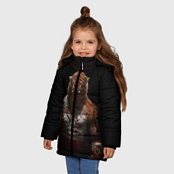Куртка зимняя для девочки Tiger, цвет: 3D-черный — фото 2