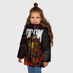 Куртка зимняя для девочки DOOM ETERNAL, цвет: 3D-черный — фото 2