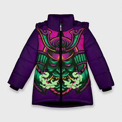 Куртка зимняя для девочки Маска Хання Ханья, цвет: 3D-черный