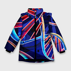 Куртка зимняя для девочки ДНК, цвет: 3D-черный