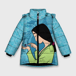 Куртка зимняя для девочки Mulan and Cri-Kee, цвет: 3D-черный