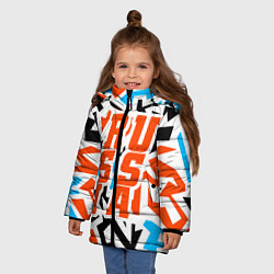 Куртка зимняя для девочки Russia, цвет: 3D-черный — фото 2