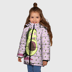 Куртка зимняя для девочки Авокадо Кот, цвет: 3D-черный — фото 2