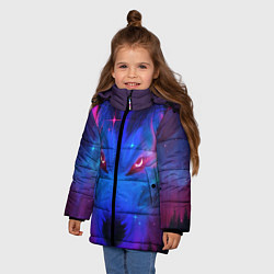 Куртка зимняя для девочки КОСМИЧЕСКИЙ ВОЛК D, цвет: 3D-черный — фото 2